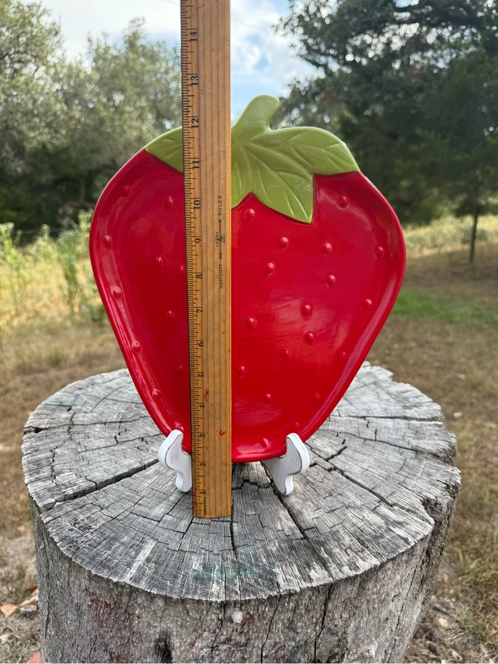 Red Strawberry-Shaped Serving Platter